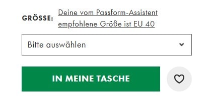 Image of Fit Assistant size recommendation on web