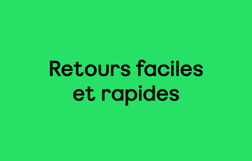 Retours faciles et rapides