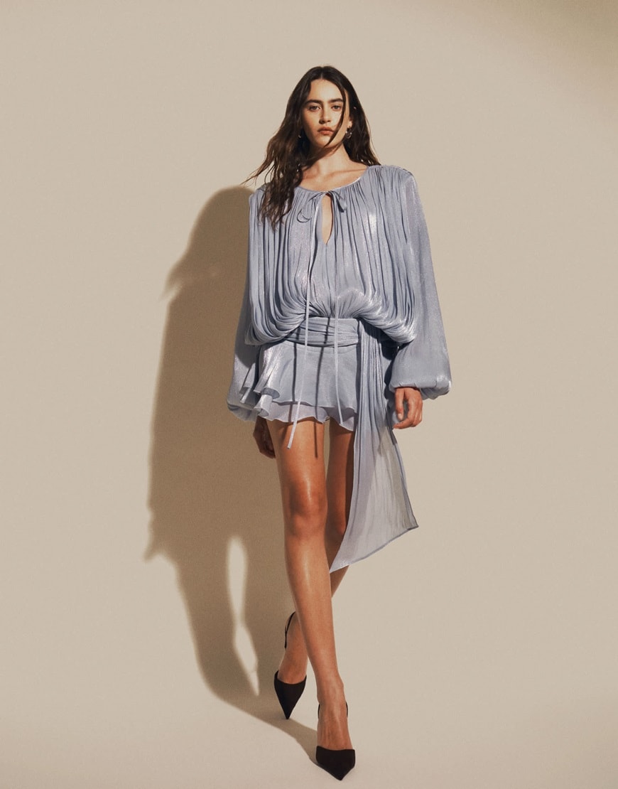 asos dresses women's clothing Design - Cape Maxi Dress - Women - Polyester/Spandex - XS The ASOS DESIGN mesh long sleeve maxi dress in lemon elegantly combines style and comfort Spring Dresses | Cute Midi
