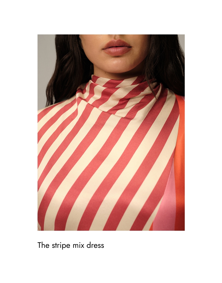 The stripe mix dress