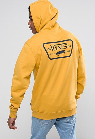 Looped | Vans full patched pullover hoodie in yellow | ASOS