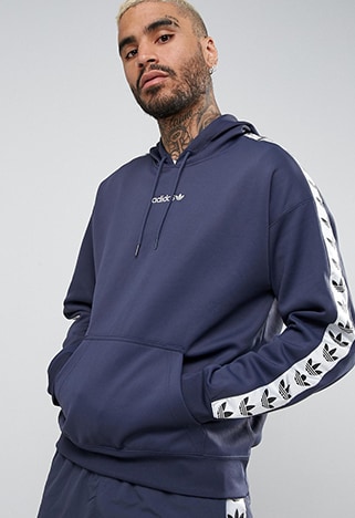 Looped | adidas Originals adicolor TNT tape hoodie in blue | ASOS