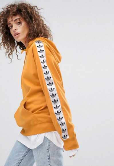 Looped | adidas Originals Tnt tape pullover hoodie in yellow | ASOS