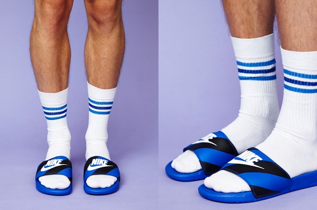 Nike socks best sale with slides