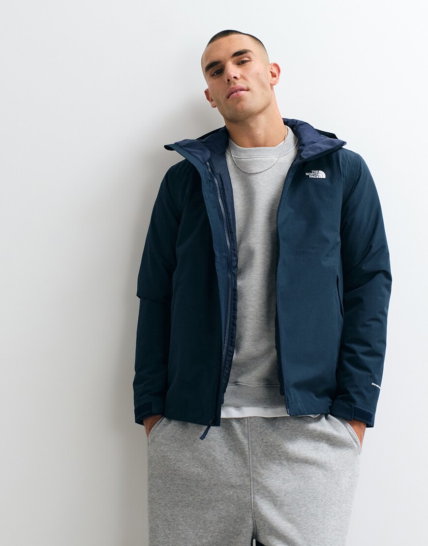  Model: 187.5cm / 6'1¾" | Wearing M - Chest 39-41 The North Face Carto mono triclimate 3-in-1 hooded jacket in summit navy | ASOS Style Feed