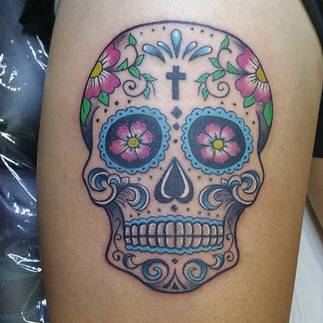 Day Of Dead Tattoos - Forearm Colour Day Of The Dead Tattoo Chronic Ink : The day of the dead tattoos is strictly a cultural affair.