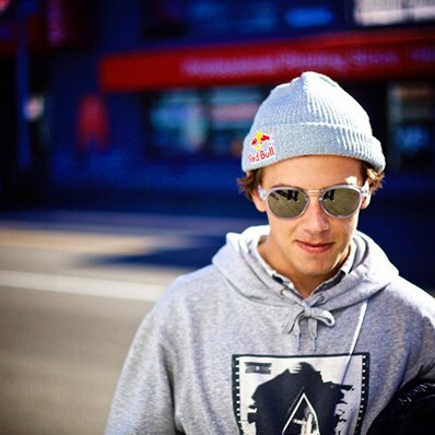 Stylish snowboarders