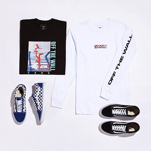 Vans long-sleeved T-shirt, T-shirt and Old Skool checkerboard-print trainers | ASOS Style Feed