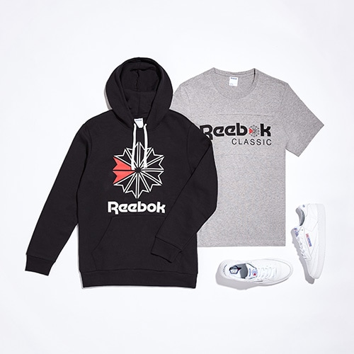 Reebok hoodie, grey T-shirt and Club C 85 trainers | ASOS Style Feed