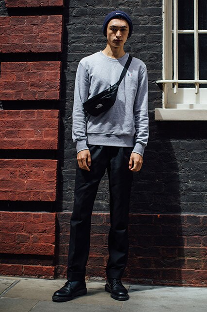 Model wearing a grey sweatshirt | ASOS Style Feed