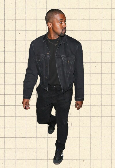 Look du jour Kanye West total look noir chic
