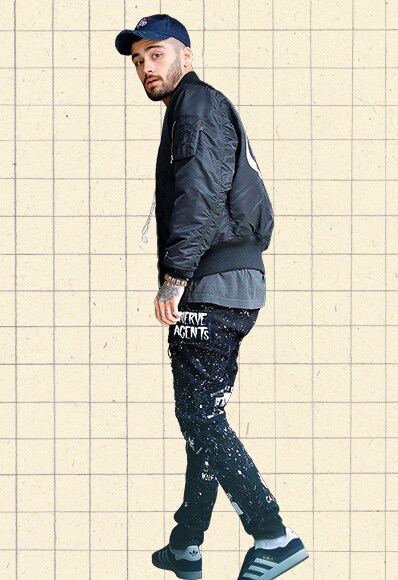 zayn malik ootd paint-splattered jeans asos