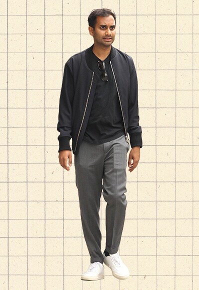 outfit of the day aziz ansari strong seasonal staples 