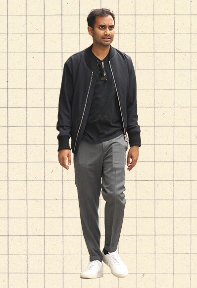 outfit of the day aziz ansari strong seasonal staples