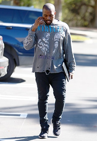 Kanye West wearing a Nirvana band tee | ASOS Style Feed