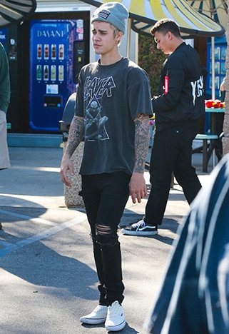 Justin Bieber wearing a Slayer band tee | ASOS Style Feed