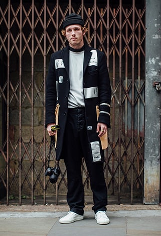 Model wearing Acne Studios overcoat, sweatshirt and beanie' combo | ASOS Style Feed