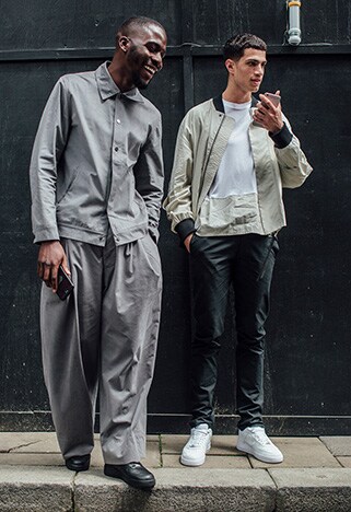 Model wearing oversized chinos with a matching shacket | ASOS Style Feed