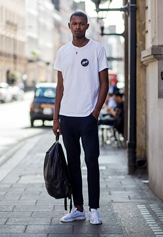 Model wearing a fresh white tee and Nikes | ASOS Style Feed