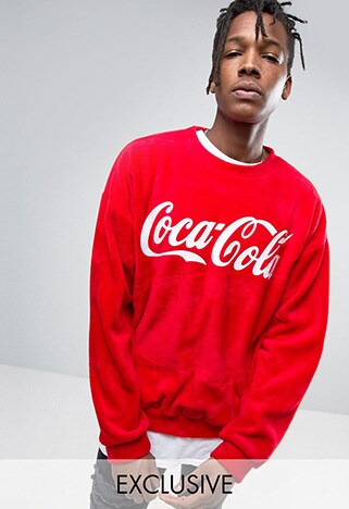Reclaimed Vintage Coca Cola sweatshirt on model