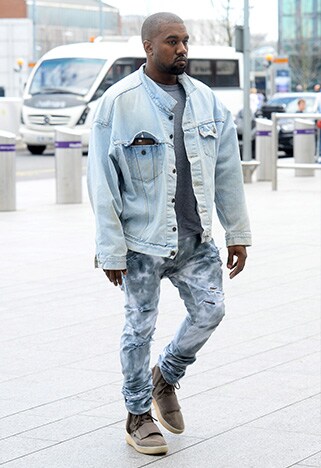 Kanye West wearing a denim jacket | ASOS Style Feed