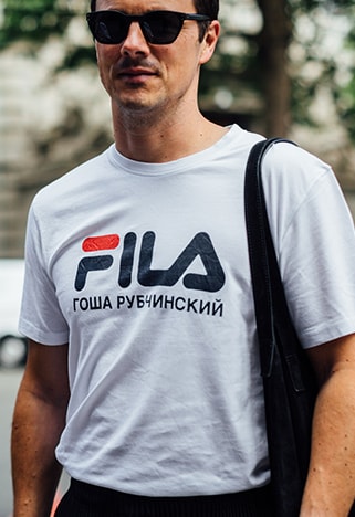 Model wearing a Fila tee | ASOS Style Feed