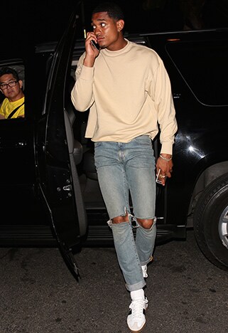 Jordan Clarkson wearing a fitted sweatshirt and ripped jeans | ASOS Style Feed