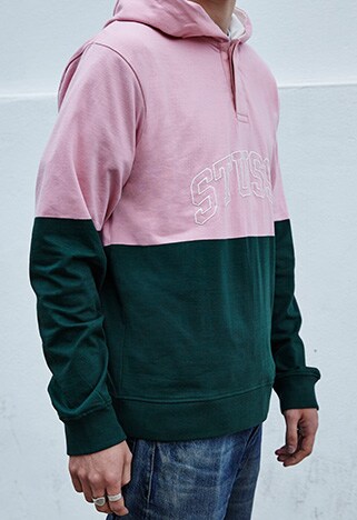 ASOSer wearing Stussy block hoodie with large logo, available at ASOS | ASOS Style Feed