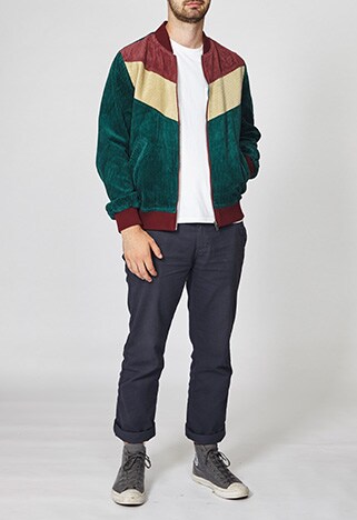 ASOSer wearing ASOS cord bomber jacket, ASOS tee, Dickies chinos and Converse Chuck Taylor IIs | ASOS Style Feed