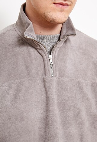 ASOSer wearing a grey fleece half-zip sweater | ASOS Style Feed