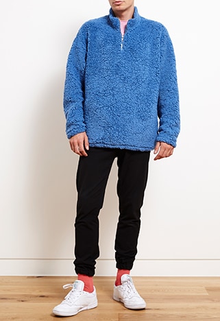 ASOSer wearing a borg half-zip sweater | ASOS Style Feed