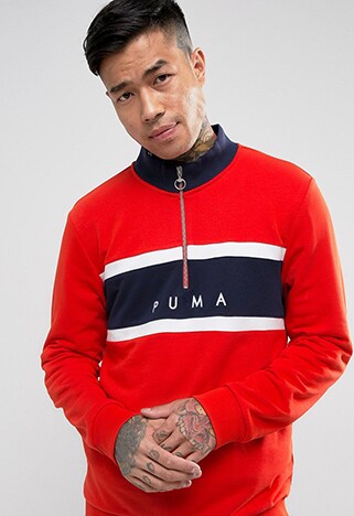 Puma Terry half-zip sweat, exclusive to ASOS | ASOS Style Feed