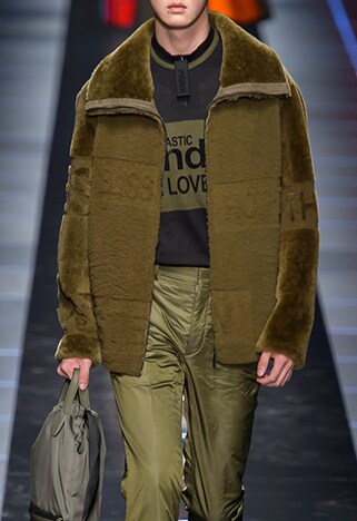Model wearing a military-inspired 'fit on the Fendi catwalk | ASOS Style Feed