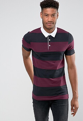 ASOS Tall striped rugby polo | ASOS Style Feed