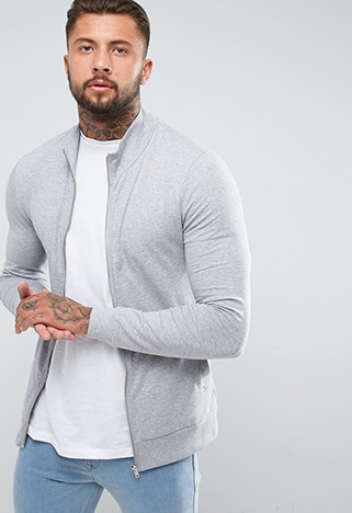 ASOS muscle-fit jersey track jacket | ASOS Style Feed