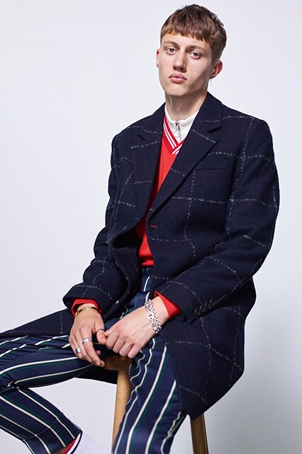 Model wearing windowpane check | ASOS Style Feed