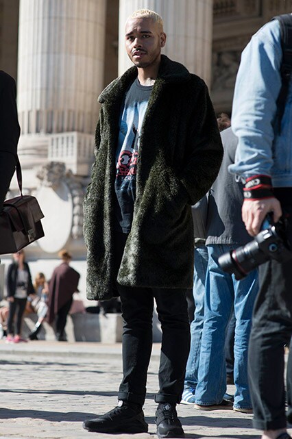 Street-style model wearing a faux-fur coat | ASOS Style Feed