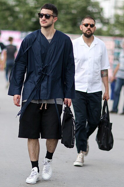 Street-style model wearing a black kimono | ASOS Style Feed