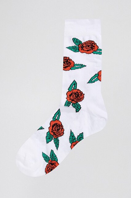 Socks with rose print