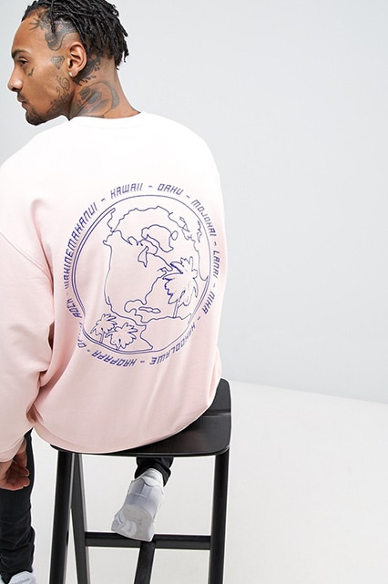 Top 10: Sweatshirts featuring an ASOS oversized sweatshirt with globe print | ASOS Style Feed