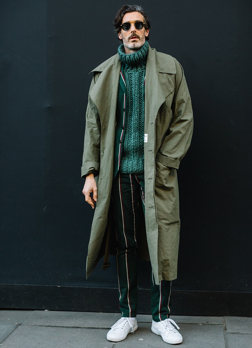 Stylish guys in green