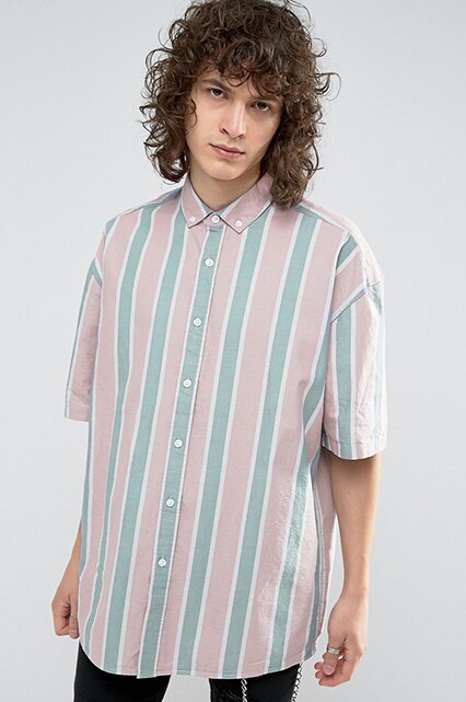 Chemise Oxford oversize à rayures ASOS Homme