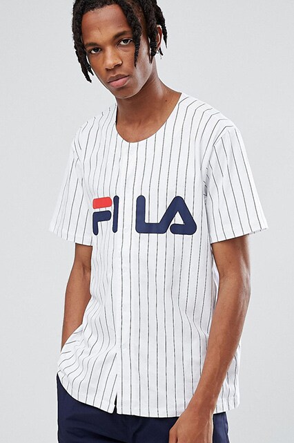 Fila Black Line - T-shirt de baseball avec logo - Blanc