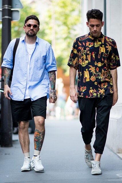 street style guy in floral print