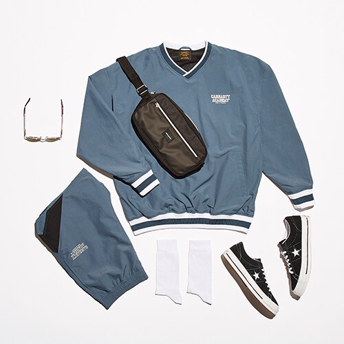 Carhartt WIP pullover jacket, Carhartt WIP shorts, Converse One Star Ox trainers, ASOS DESIGN oversized bum bag and Jeepers Peepers sunglasses available at ASOS | ASOS Style Feed