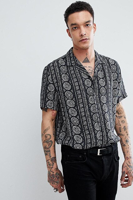 ASOS DESIGN regular-fit revere collar shirt available at ASOS | ASOS Style Feed