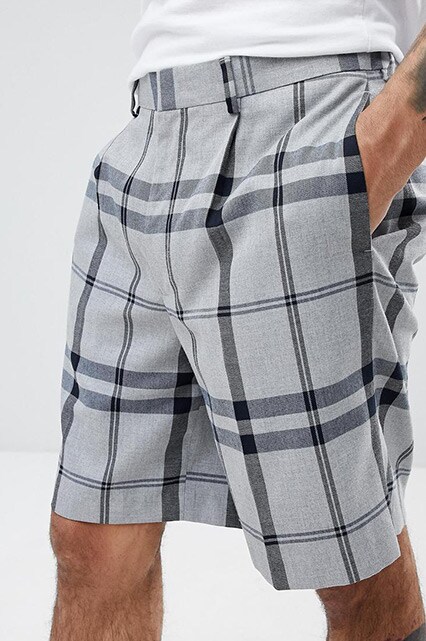 ASOS DESIGN oversized checked shorts available at ASOS | ASOS Style Feed