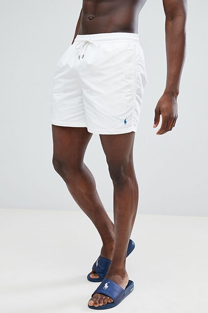 Polo Ralph Lauren - Traveller - Short de bain avec logo joueur - Blanc