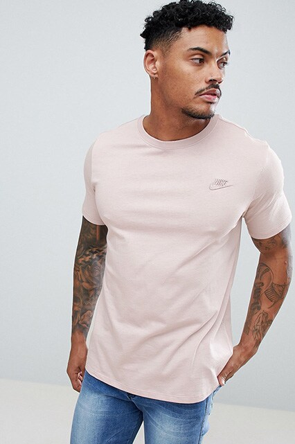 Nike - T-shirt brodé avec virgule - Rose 827021-684