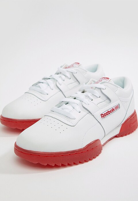 Reebok red-soled sneakers